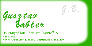 gusztav babler business card